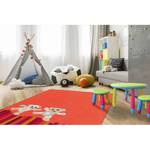 Kinderteppich Joy Teddy Kunstfaser - Orangerot / Beige