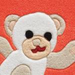 Tapis enfant Joy Teddy Fibres synthétiques - Rouge orangé / Beige