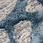 Kurzflorteppich Damast Frozen Mischgewebe - Grau / Blau - 140 x 200 cm