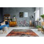 Laagpolig vloerkleed Blaze Fire textielmix - grijs/rood - 195 x 290 cm