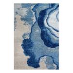 Kurzflorteppich Damast Water Mischgewebe - Blau / Creme - 200 x 300 cm