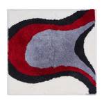 Tapis de bain Colani 11 Fibres synthétiques - Blanc / Rouge - 60 x 60 cm