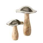 Objets déco champignons II (2 éléments) Mélanges de matériaux - Marron / Argenté