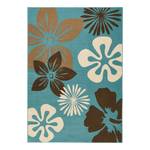 Laagpolig vloerkleed Flora geweven stof - Turquoise/bruin - 200 x 290 cm