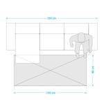 Kurzflorteppich Panel Mischgewebe - Karminrot - 80 x 150 cm