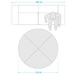 Kurzflorteppich Fancy Circle Mischgewebe - Rauchschwarz - Durchmesser: 133 cm