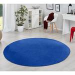 Laagpolig vloerkleed Fancy Circle geweven stof - Donkerblauw - Diameter: 200 cm