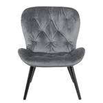 Loungefauteuil Solbjerg fluweel - Donkergrijs