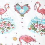 Kinderbettwäsche Flamingo Flower Baumwollstoff - Weiß / Mehrfarbig - 120 x 150 cm + Kissen 70 x 60 cm