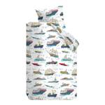 Parure de lit enfant Ships Coton - Blanc / Multicolore - 100 x 135 cm + oreiller 60 x 40 cm