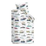 Parure de lit enfant Ships Coton - Blanc / Multicolore - 135 x 200 cm + oreiller 80 x 80 cm