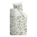 Parure de lit Botanique Coton - Blanc / Vert - 155 x 220 cm + oreiller 80 x 80 cm