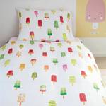 Parure de lit enfant Ice Cream Coton - Blanc / Multicolore - 135 x 200 cm + oreiller 80 x 80 cm