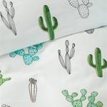 Parure de lit enfant Cactus Coton - Blanc / Vert - 135 x 200 cm + oreiller 80 x 80 cm