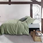 Parure de lit Double Cord Coton - Vert olive - 135 x 200 cm + oreiller 80 x 80 cm