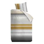 Parure de lit Tibbe Coton - Gris / Jaune moutarde - 135 x 200 cm + oreiller 80 x 80 cm