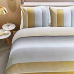 Parure de lit Tibbe Coton - Gris / Jaune moutarde - 135 x 200 cm + oreiller 80 x 80 cm