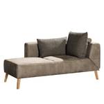 Chaise longue Pulow antieke leerlook - Truffelkleurig - Armleuning vooraanzicht rechts