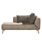 Chaise longue Pulow antieke leerlook - Truffelkleurig - Armleuning vooraanzicht rechts