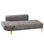 Chaise longue Pulow antieke leerlook - Grijs - Armleuning vooraanzicht links