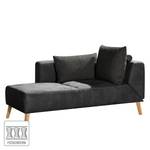 Chaise longue Pulow antieke leerlook - Zwart - Armleuning vooraanzicht rechts