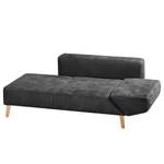 Chaise longue Pulow antieke leerlook - Zwart - Armleuning vooraanzicht rechts