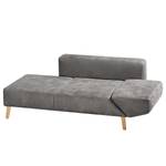 Chaise longue Pulow antieke leerlook - Grijs - Armleuning vooraanzicht rechts