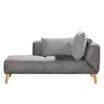 Chaise longue Pulow antieke leerlook - Grijs - Armleuning vooraanzicht rechts