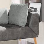 Chaise longue Pulow antieke leerlook - Grijs - Armleuning vooraanzicht rechts