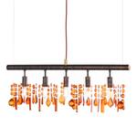 Suspension Amelia Verre cristallin / Fer - Nb d'ampoules : 5