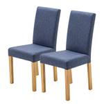 Chaises Flen II (lot de 2) Tissu / Hêtre massif - Hêtre - Bleu jean - Hêtre clair