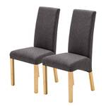 Chaises capitonnée Foxa (lot de 2) Tissu / Hêtre massif - Hêtre - Anthracite