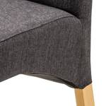 Gestoffeerde stoelen Foxa (set van 2) Geweven stof/massief beukenhout - beukenhout - Antraciet