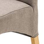 Chaises capitonnée Foxa (lot de 2) Tissu / Hêtre massif - Hêtre - Taupe