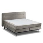 Boxspring Villo geweven stof in fluwelen look - Grijs - H2 zacht