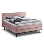 Lit boxspring Villo Tissu effet velours - Mauve - D3 medium