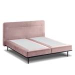 Boxspringbett Villo Webstoff in Samt-Optik - Mauve - H3