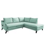 Ecksofa Mia Mia I Webstoff - Babyblau - Ottomane davorstehend rechts