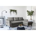 Ecksofa Mia Mia II Webstoff - Grau - Longchair davorstehend rechts