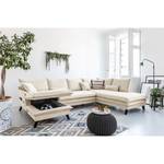 Wohnlandschaft Mia Mia I Webstoff - Beige - Longchair davorstehend links / Ottomane rechts