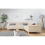 Ecksofa Loiz I Webstoff - Beige - Schlaffunktion davorstehend links