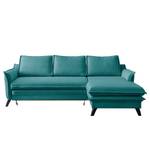 Ecksofa Mia Mia II Webstoff - Petrol - Longchair davorstehend rechts