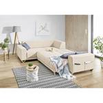 Ecksofa Loiz I Webstoff - Beige - Schlaffunktion davorstehend rechts