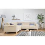 Ecksofa Loiz I Webstoff - Beige - Schlaffunktion davorstehend rechts