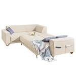 Ecksofa Loiz I Webstoff - Beige - Schlaffunktion davorstehend rechts