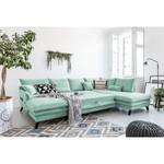 Wohnlandschaft Mia Mia I Webstoff - Babyblau - Longchair davorstehend links / Ottomane rechts