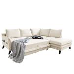 Ecksofa Mia Mia I Webstoff - Beige - Ottomane davorstehend rechts