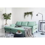 Ecksofa Mia Mia II Webstoff - Babyblau - Longchair davorstehend links