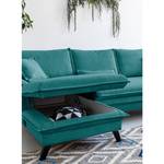 Ecksofa Mia Mia II Webstoff - Petrol - Longchair davorstehend links