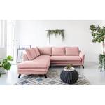 Ecksofa Mia Mia I Webstoff - Mauve - Ottomane davorstehend links